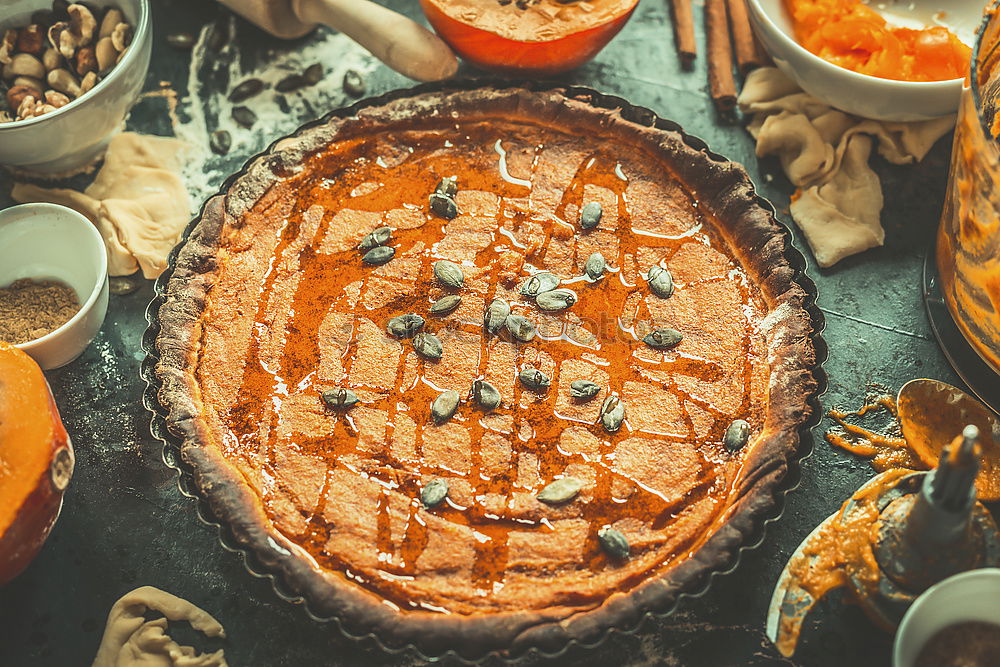 Similar – Image, Stock Photo Traditional pumpkin cake preparation