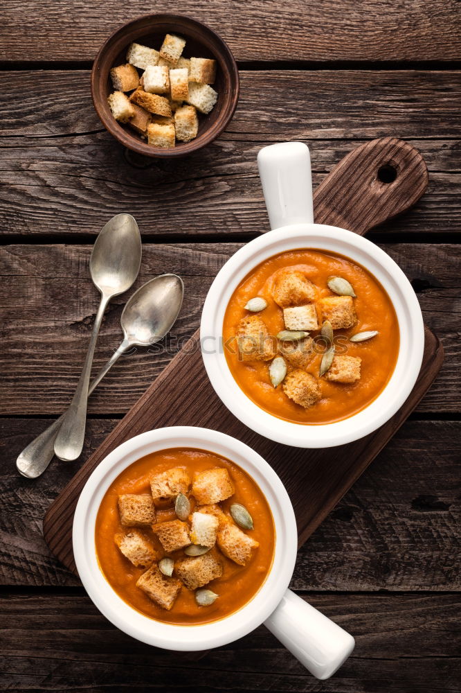 Similar – Image, Stock Photo Typical spanish salmorejo