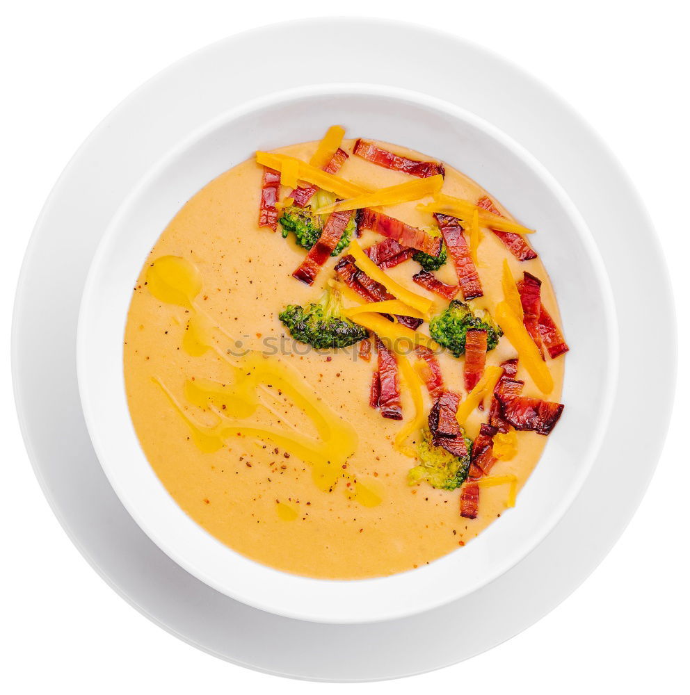 Similar – Image, Stock Photo Pumpkin soup on the plate