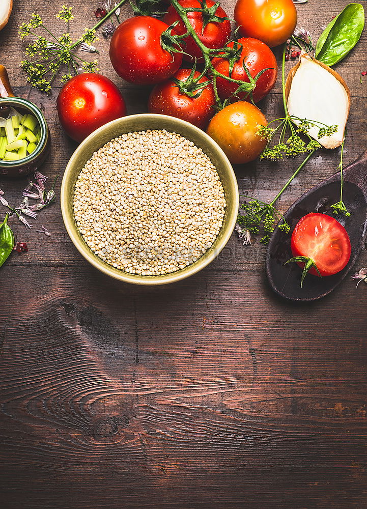 Similar – Image, Stock Photo Lentils with fresh vegetables and ingredients for cooking