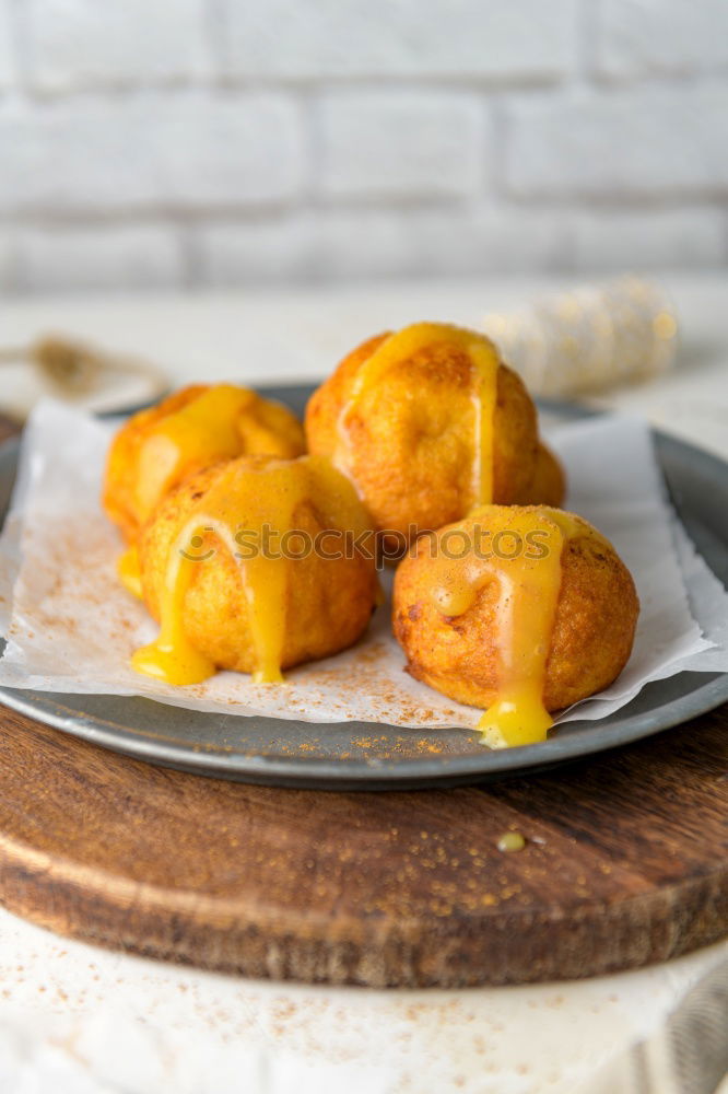 Similar – Image, Stock Photo Casserole dish with peaches and honey