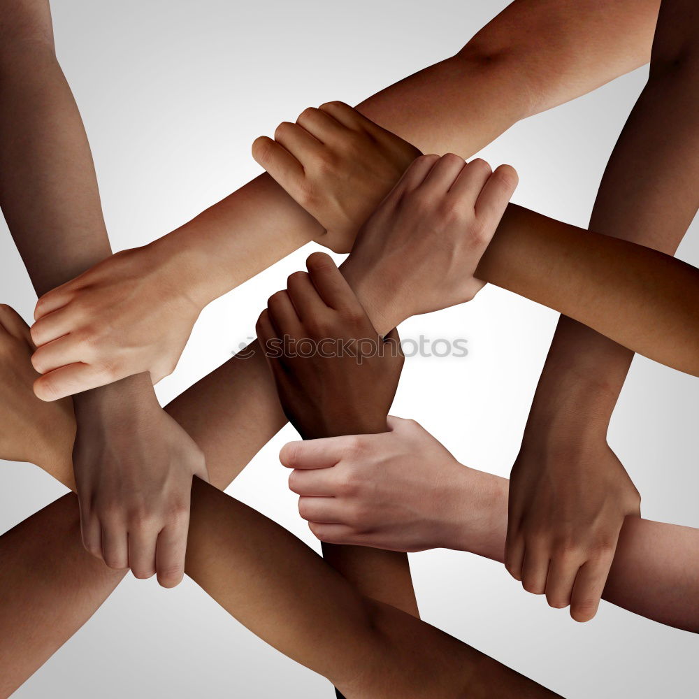 Similar – Image, Stock Photo Multiracial young people putting their hands together