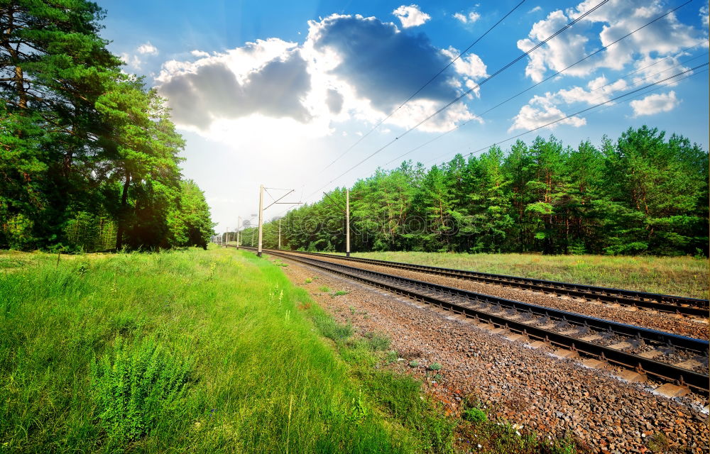 Image, Stock Photo colored rails Environment