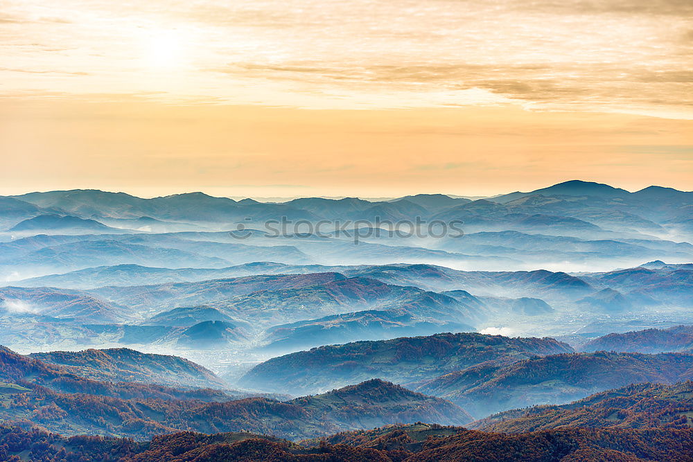 Similar – Blue mountains and hills at sunset