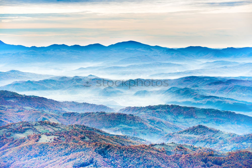 Similar – Image, Stock Photo Blue mountains at sunset with lake