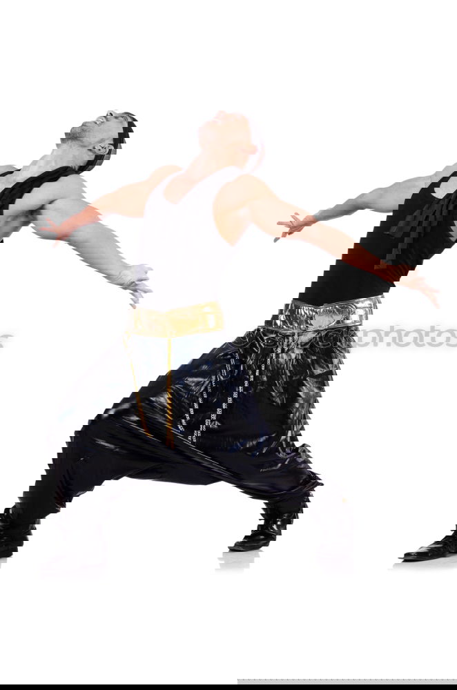 Similar – Image, Stock Photo Young black man wearing casual clothes jumping in urban background.