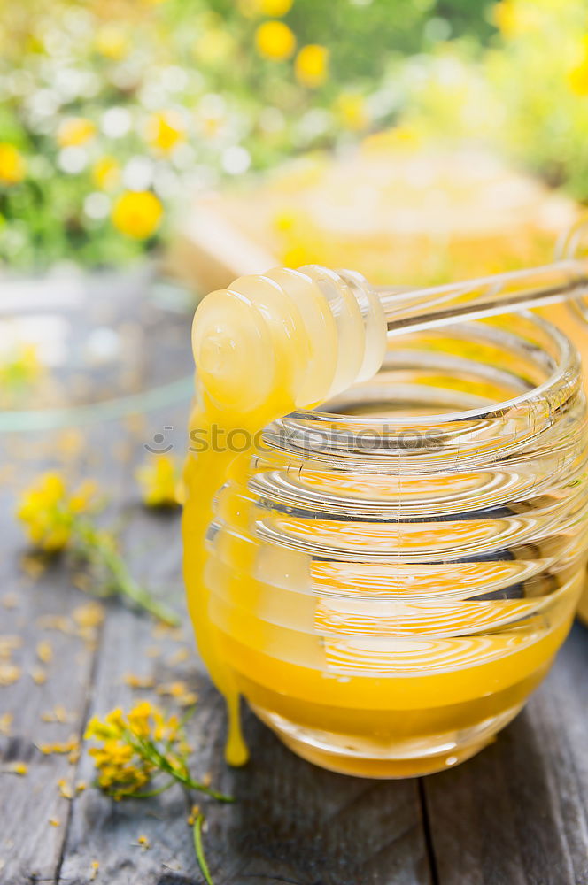 Similar – Image, Stock Photo Fresh honey in glass containers