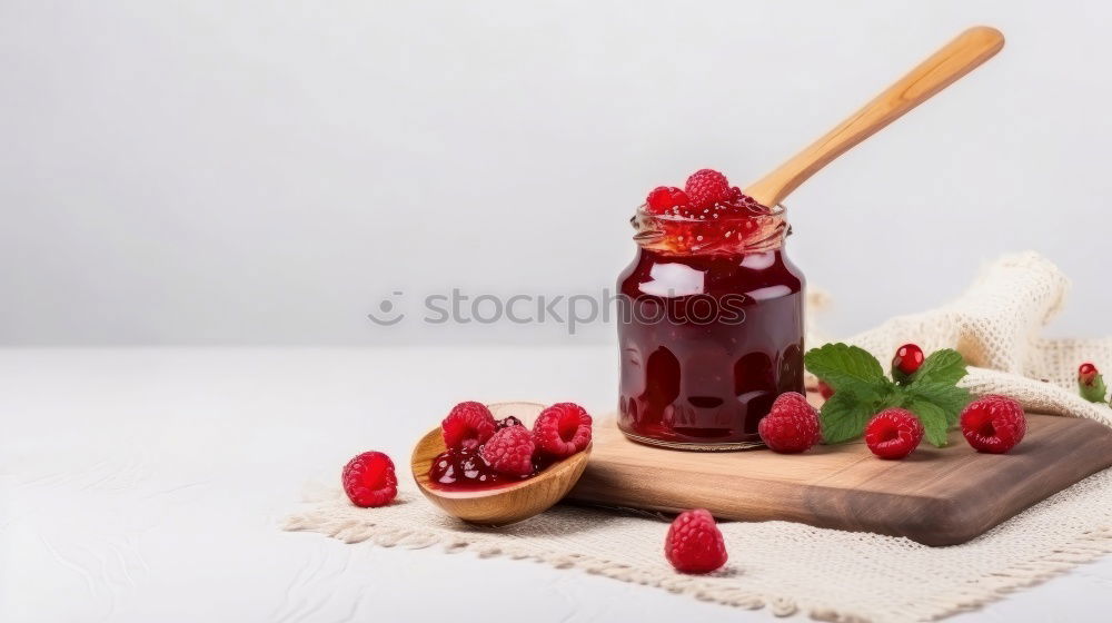 Similar – Homemade jam on wooden table