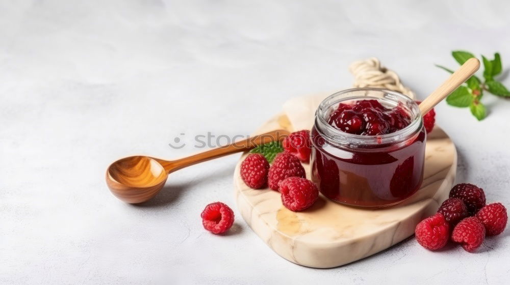 Similar – Image, Stock Photo Cakes with different fruits and cups with tea