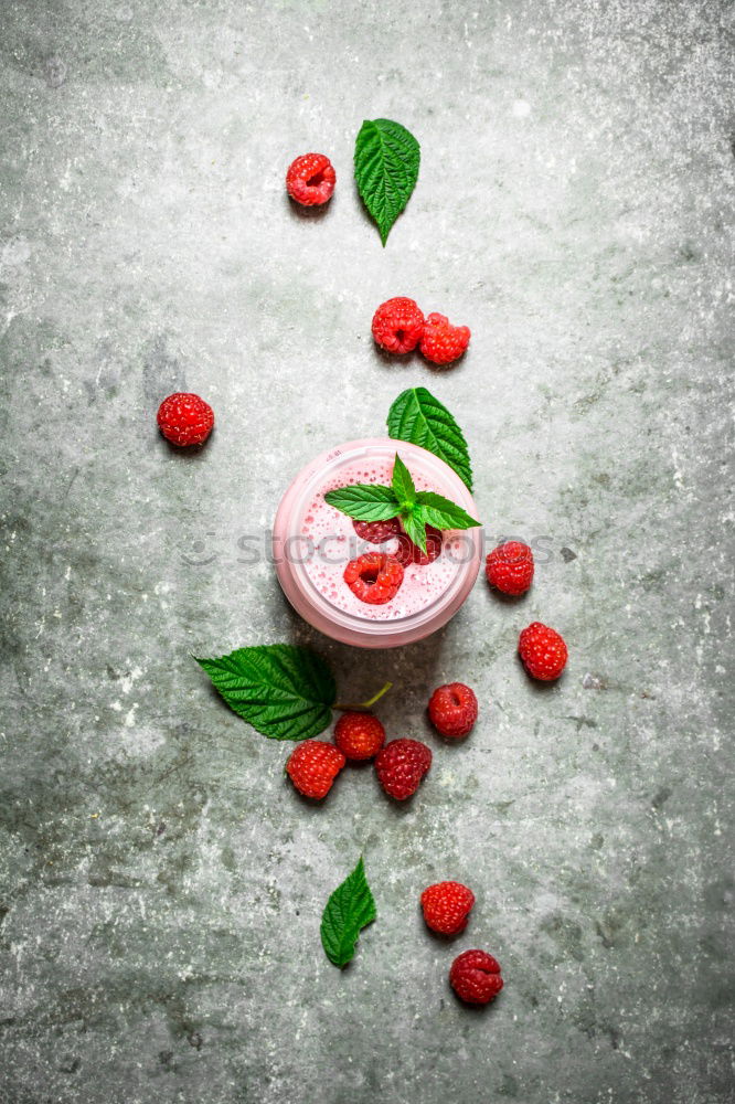 Similar – smoothie from yogurt and fresh strawberries