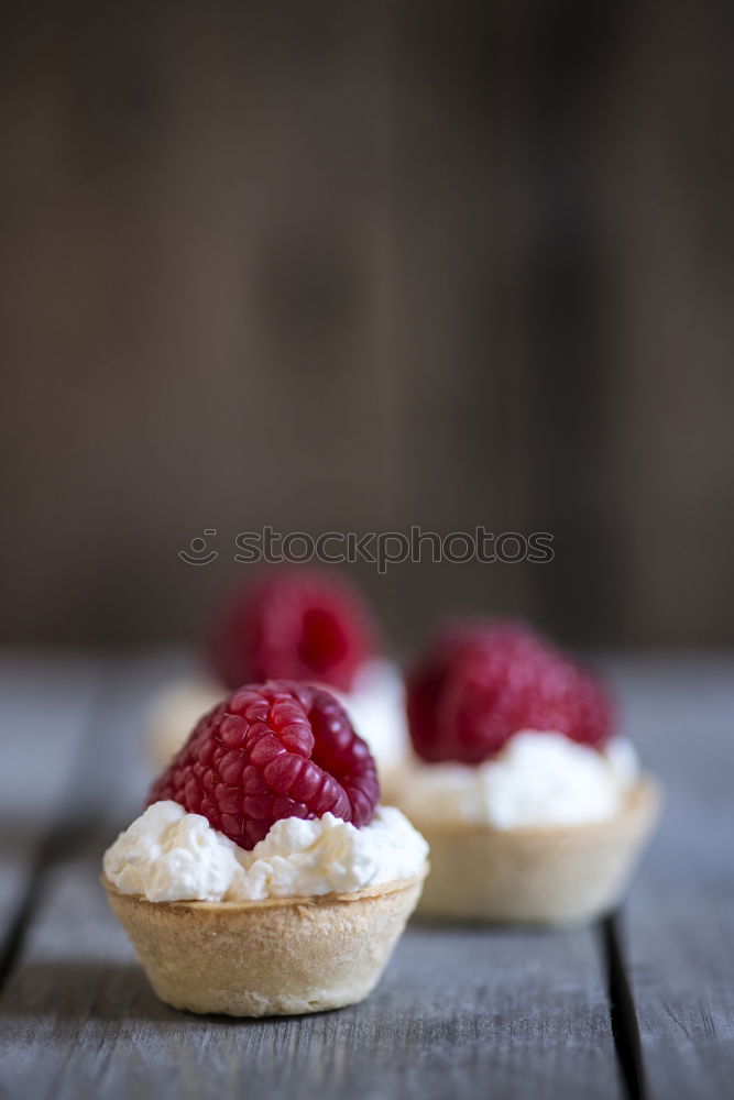 Similar – Image, Stock Photo Delicious tartlets with raspberries and blueberries