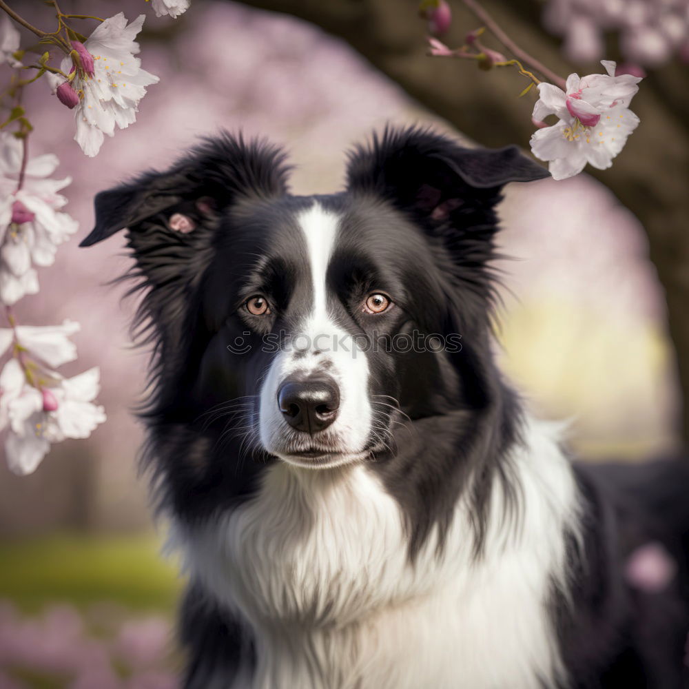 Similar – Image, Stock Photo Yellow Labrador Retriever is in front of cherry blossoms