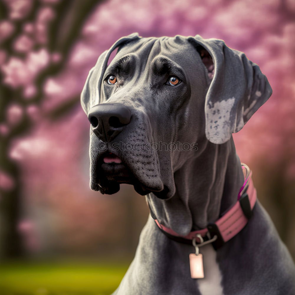 Similar – Image, Stock Photo Yellow Labrador Retriever is in front of cherry blossoms