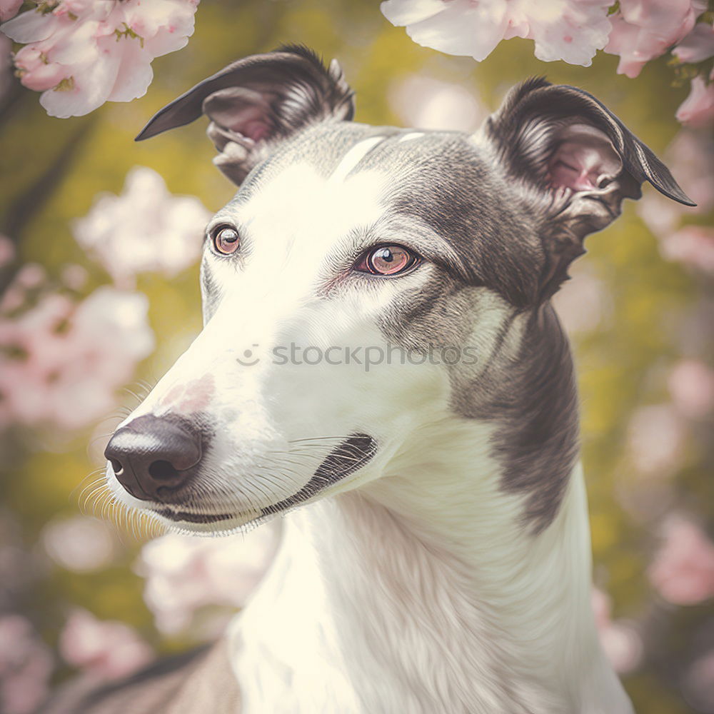 Similar – Image, Stock Photo Yellow Labrador Retriever is in front of cherry blossoms