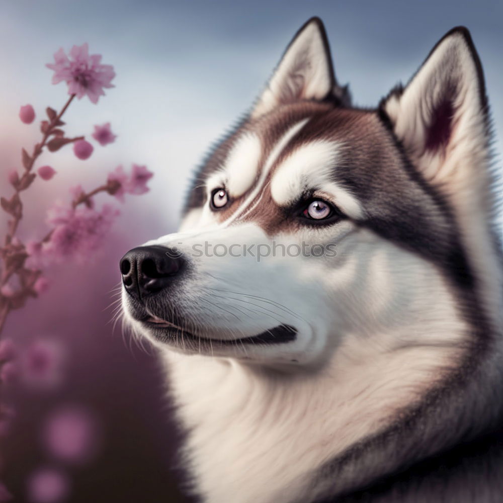 Similar – Blue eyes puppy side portrait.