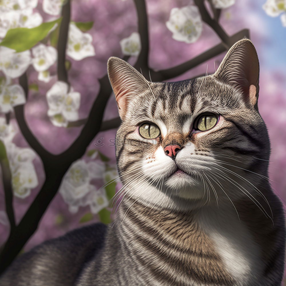 Similar – Image, Stock Photo Katze zwischen Blumen