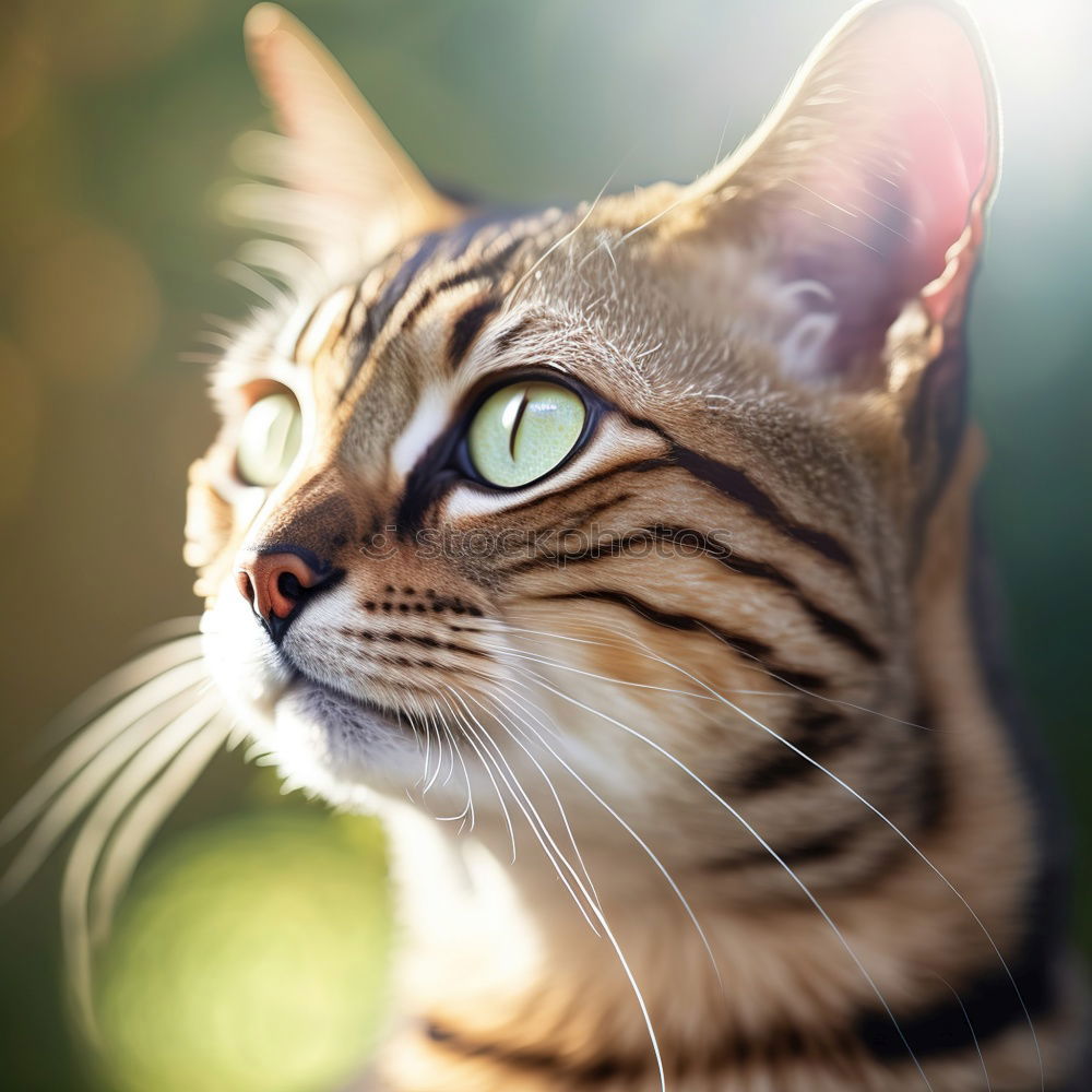 Similar – Cat sitting on hind legs playing with grass