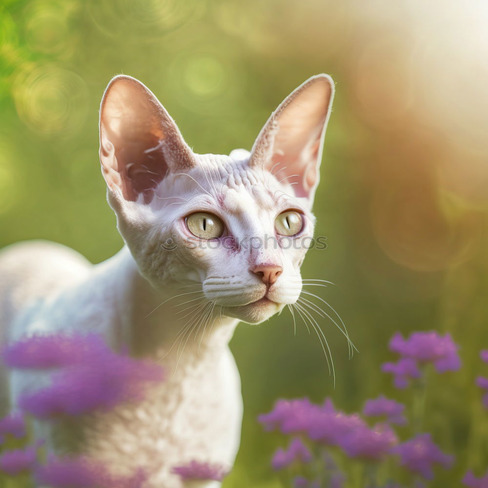 Similar – Cute kitty near bunch of poppies