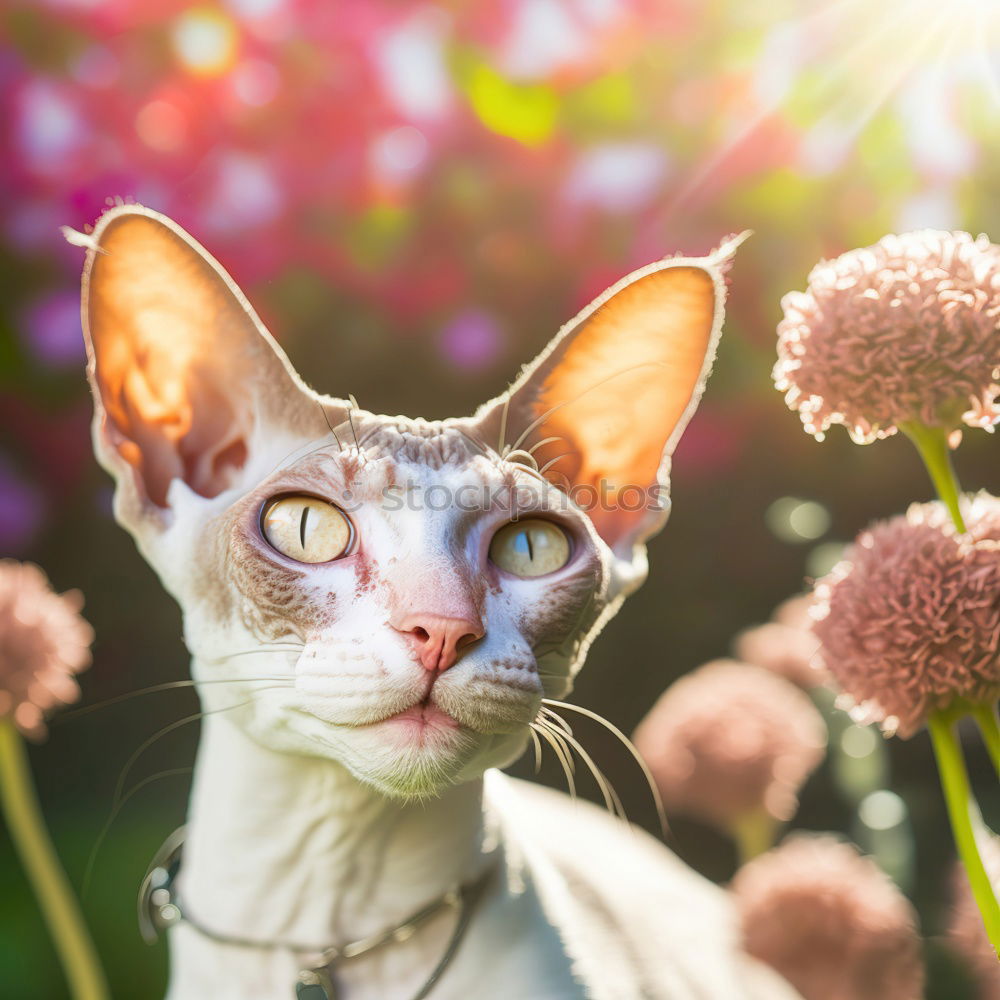 Similar – Cute kitty near bunch of poppies