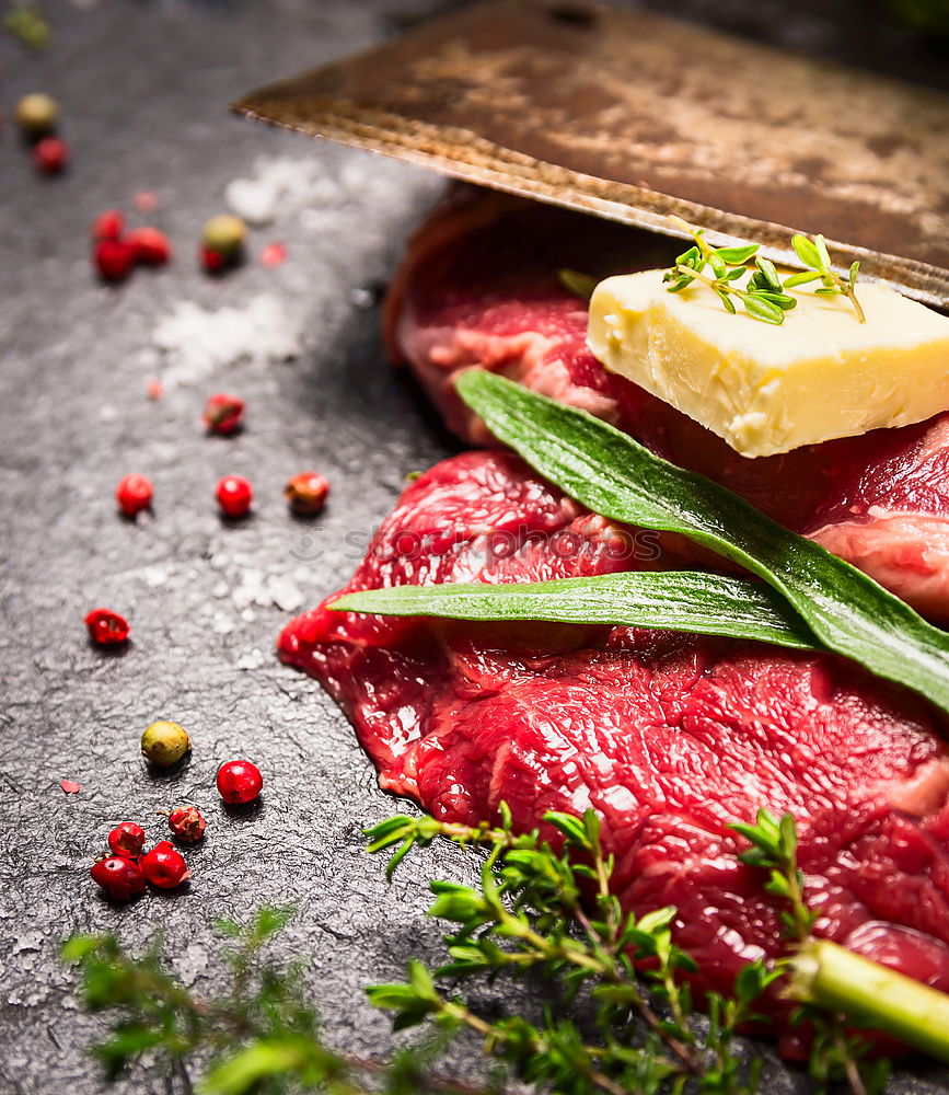 Similar – Image, Stock Photo Prepare meat with spices and oil