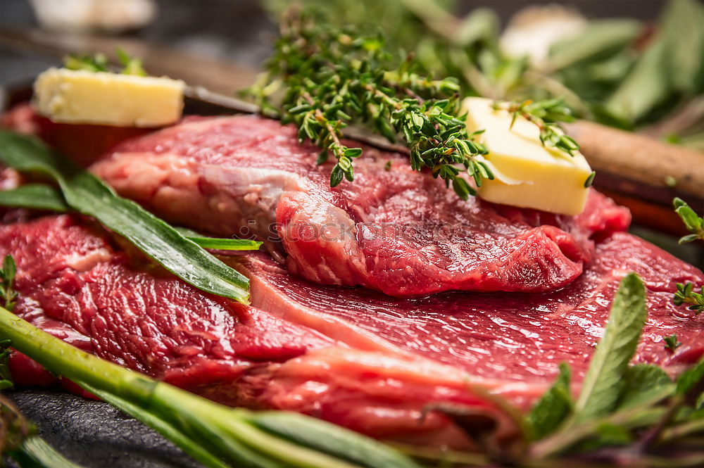 Similar – Image, Stock Photo Prepare meat with spices and oil