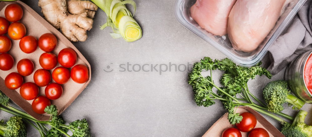 Similar – Image, Stock Photo Asian food background. Various traditional ingredients for vegetarian cooking: noodles, vegetables and spices, top view, flat lay. Chinese or Thai cuisine. Vegan food. Healthy nutrition concept.