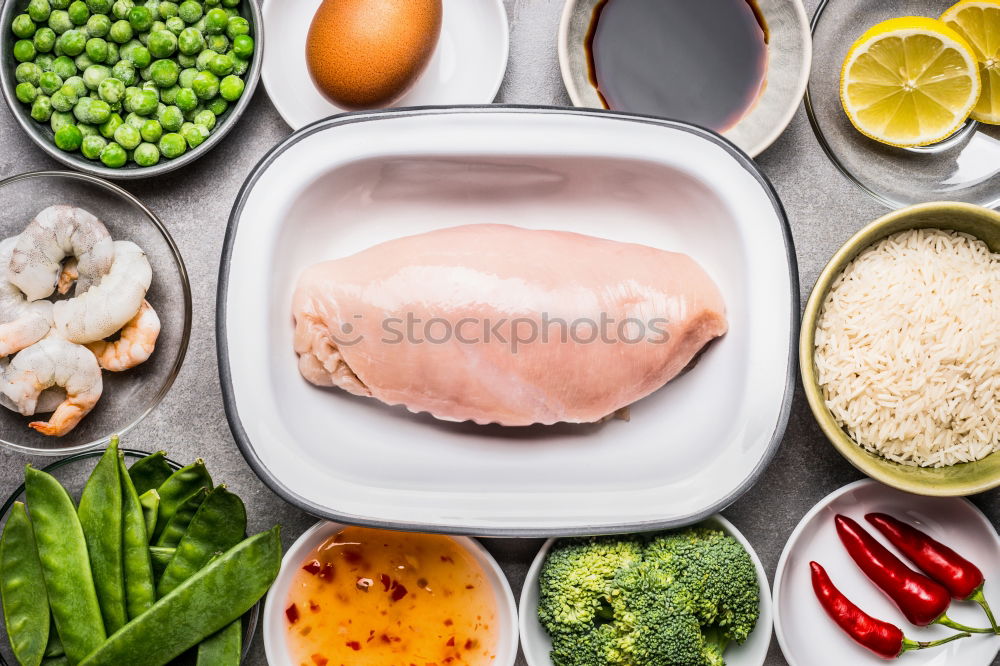 Similar – Image, Stock Photo Chicken breast fillets packed with vegetables