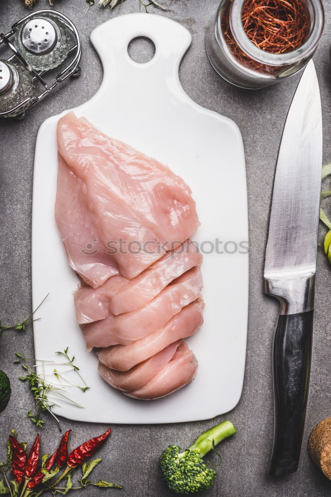 Similar – Image, Stock Photo Raw chicken breast fillet for healthy cooking