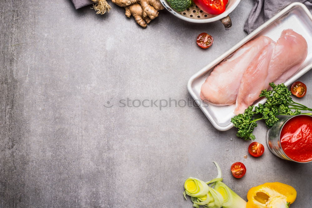 Similar – Image, Stock Photo Raw chicken breast fillet for healthy cooking