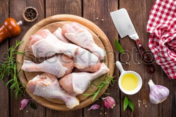 Image, Stock Photo Fresh salted pork fat on a kitchen board