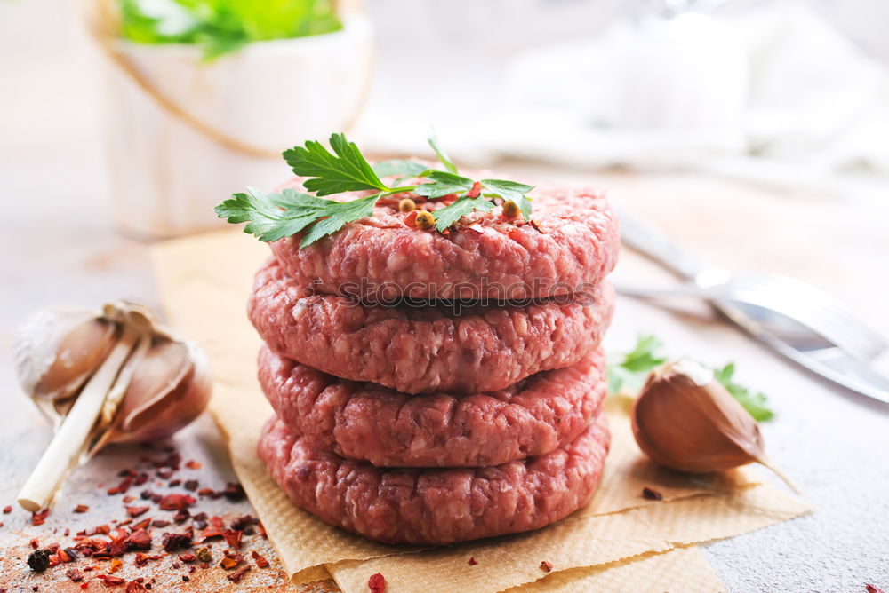 Similar – Image, Stock Photo Prepare organic minced meat with fresh ingredients