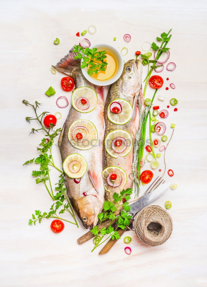 Similar – Image, Stock Photo Spaghetti seafood with anchovies, shrimps and octopus