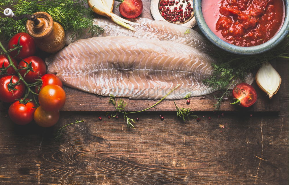 Similar – Image, Stock Photo Tricolor pasta, vegetables and herbs on a wooden background