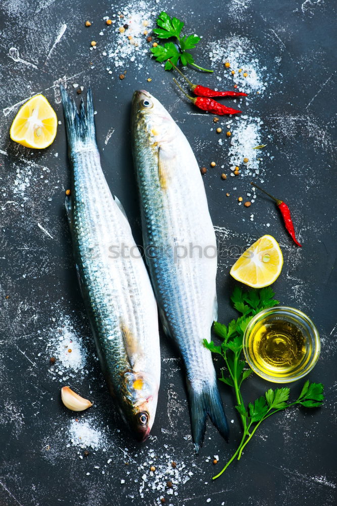 Similar – Image, Stock Photo Whole fresh mackerel with spices