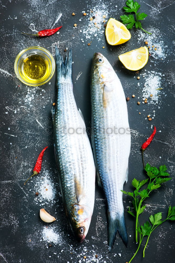 Similar – Image, Stock Photo Whole fresh mackerel with spices