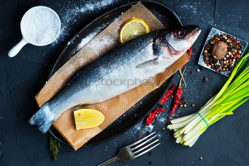 Similar – Fresh mackerel fish with spice