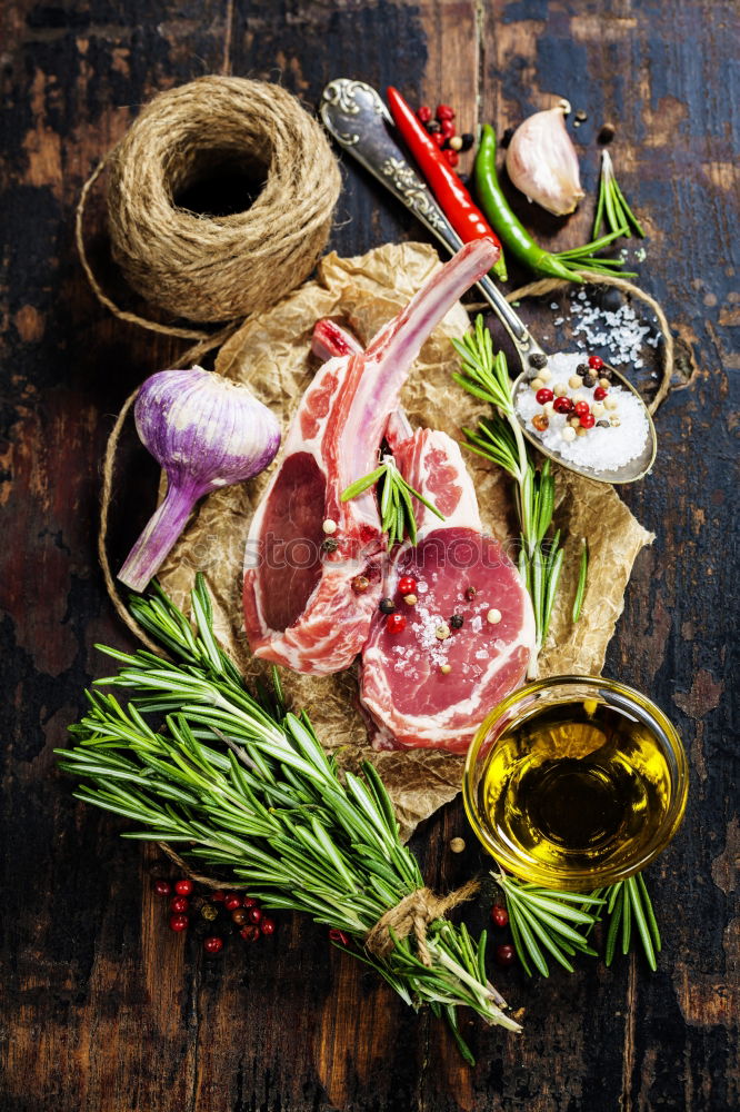 Similar – Whole spelt pasta, vegetables, herbs and olive oil