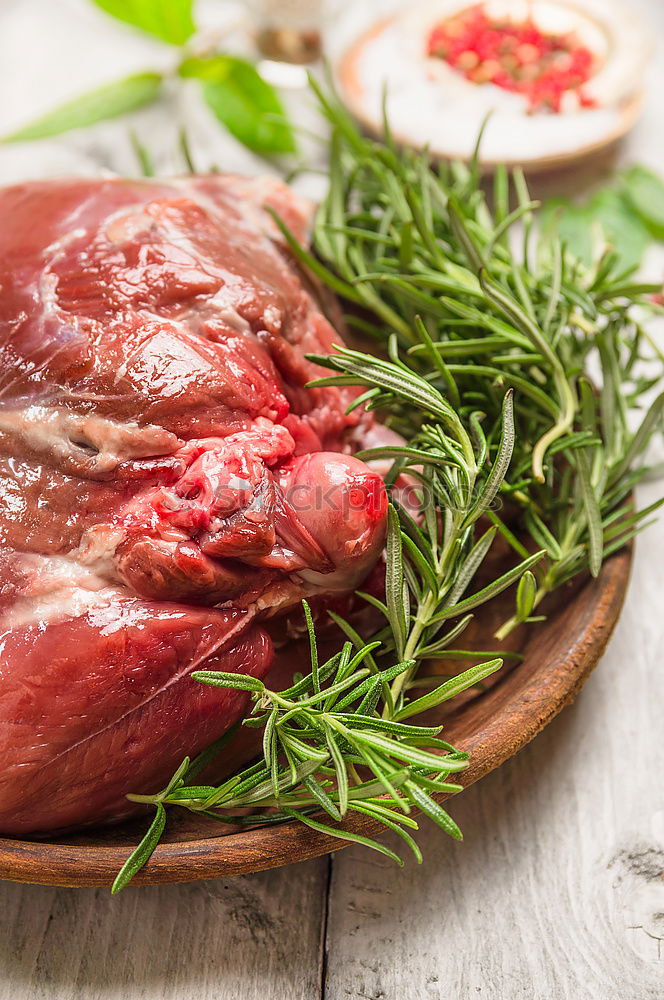 Similar – Image, Stock Photo Prepare meat with spices and oil