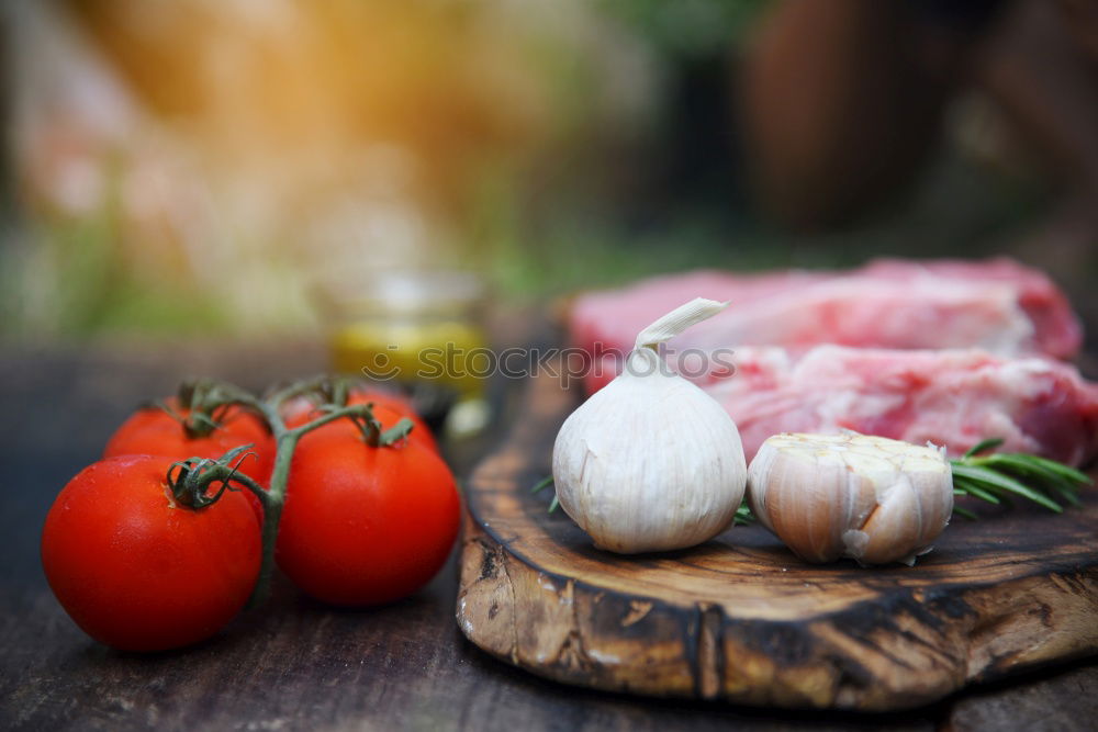 Similar – Image, Stock Photo Fresh salted pork fat on a kitchen board