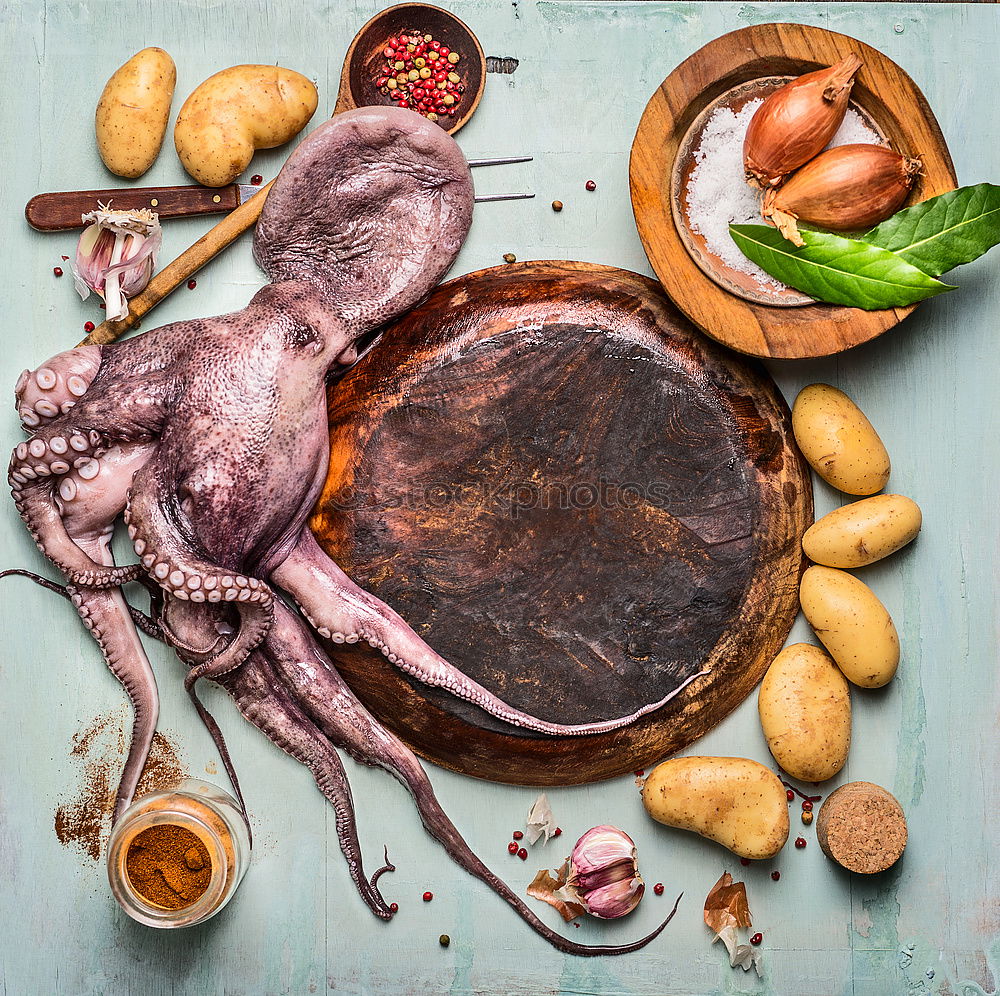 Whole Octopus with ingredients