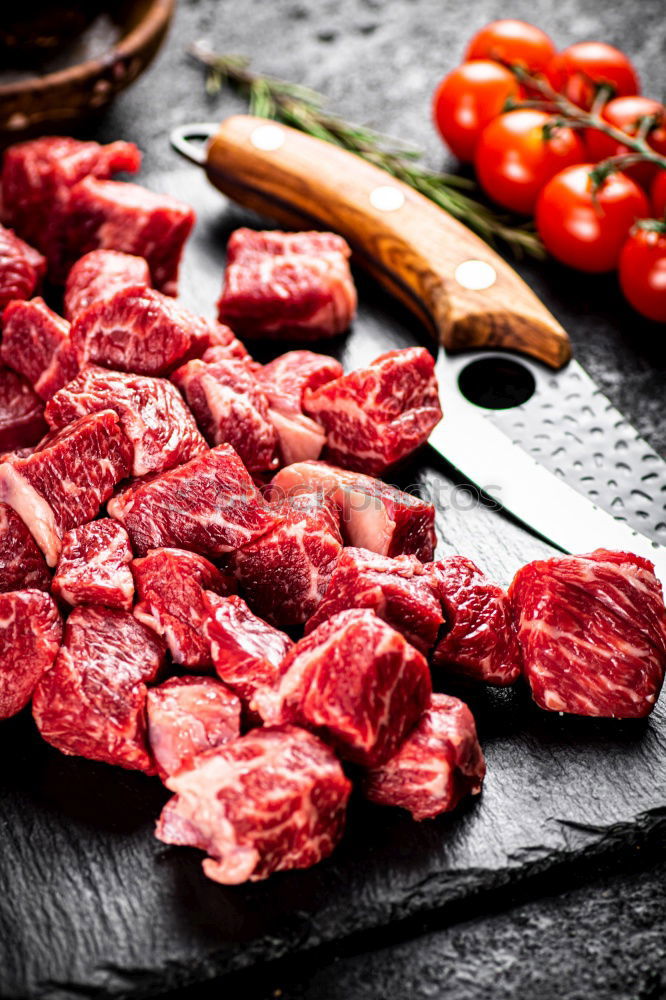 Similar – Image, Stock Photo Meat cubes for goulash