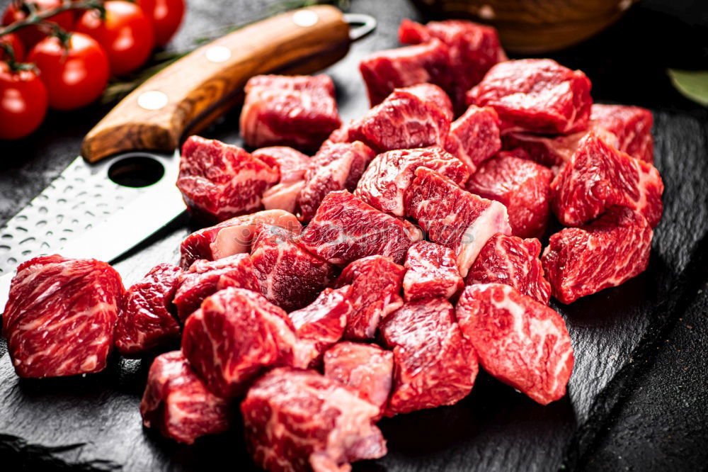 Similar – Image, Stock Photo Meat cubes for goulash