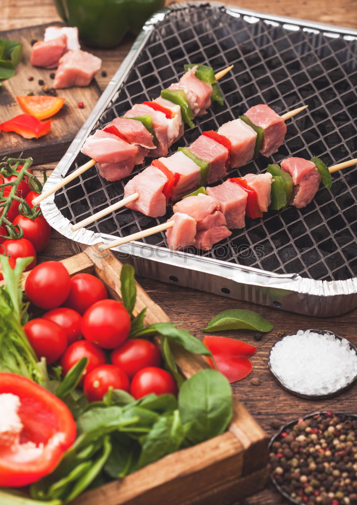 Similar – Image, Stock Photo Roasting salmon fish on grill