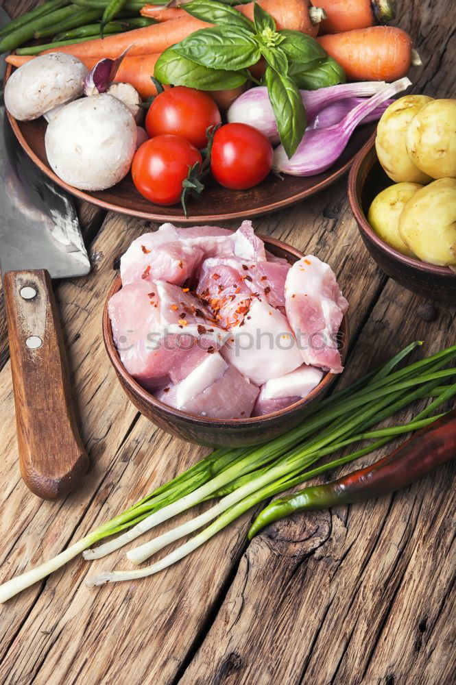 Similar – Image, Stock Photo Chicken breast fillets packed with vegetables