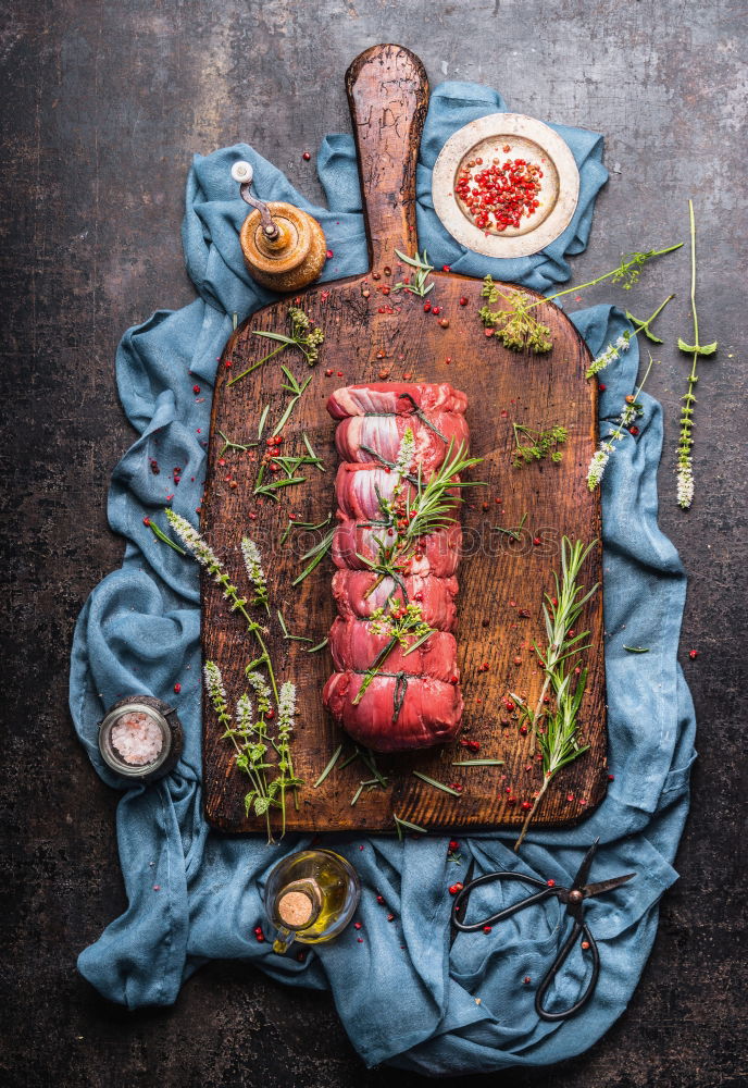 Similar – Image, Stock Photo Tiramisu cake on red wooden table