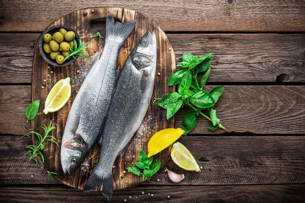 Similar – Image, Stock Photo Whole fresh mackerel with spices