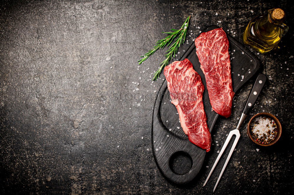 Similar – Image, Stock Photo Steaks in the pan Food