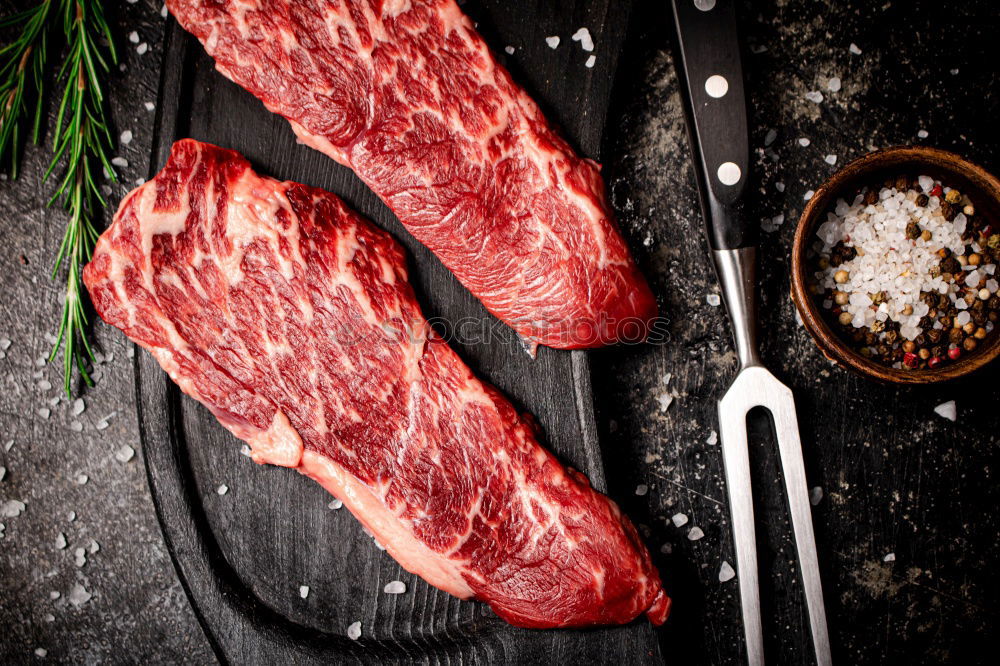 Similar – Image, Stock Photo Steaks in the pan Food