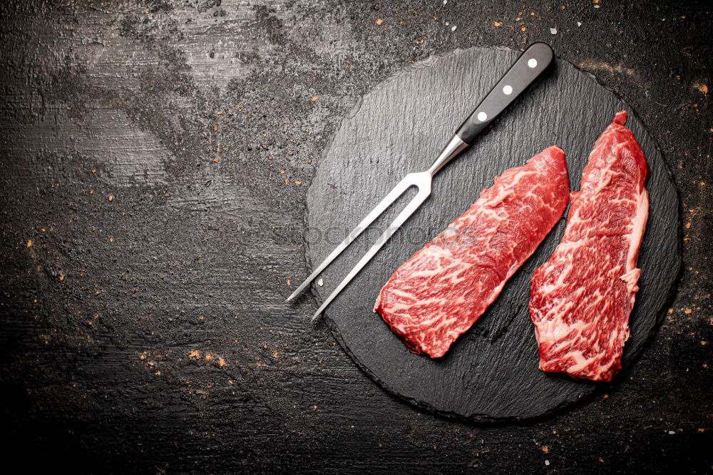 Similar – Image, Stock Photo Steaks in the pan Food