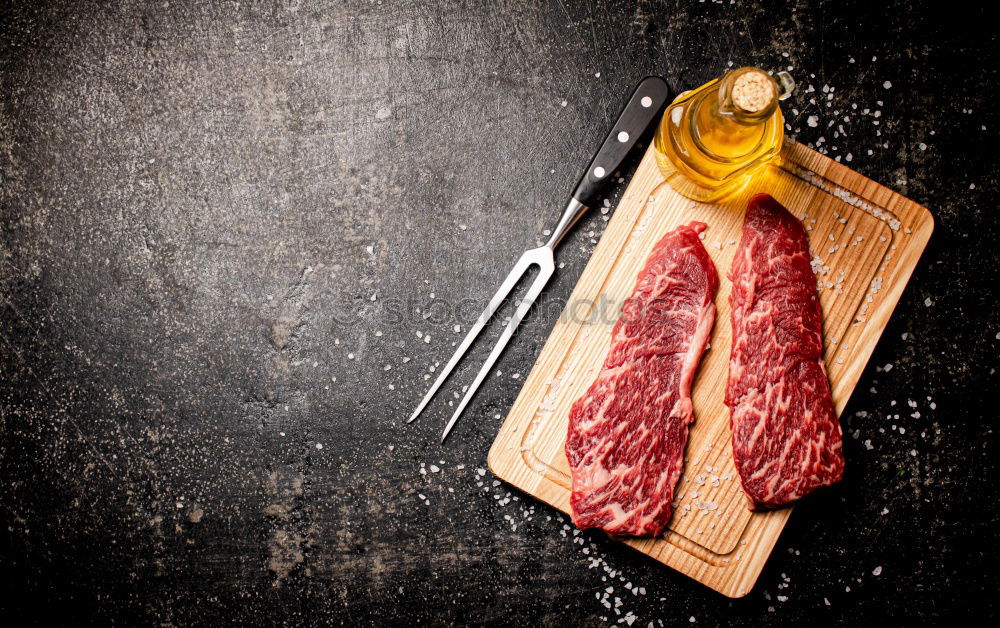 Similar – Image, Stock Photo Steaks in the pan Food